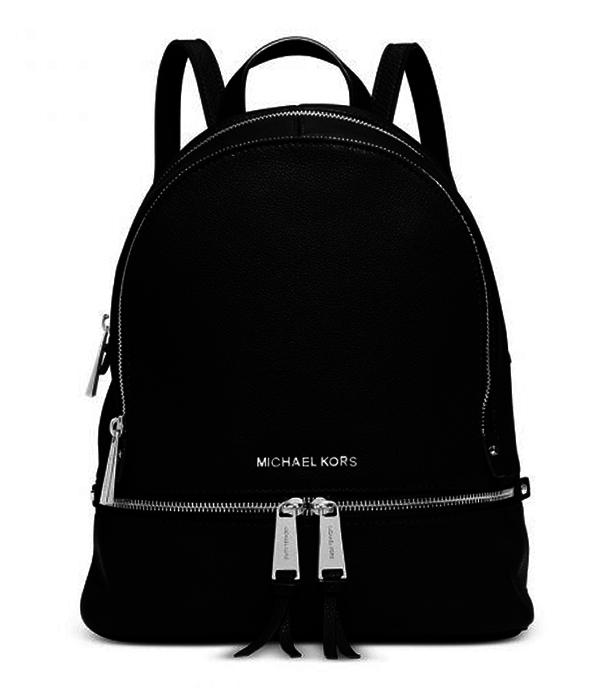 Ženy - Kabelka batoh Michael Kors Rhea Medium Leather Backpack černá