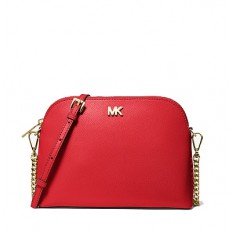 Kabelka Michael Kors Large Crossgrain Leather Dome Crossbody bright red